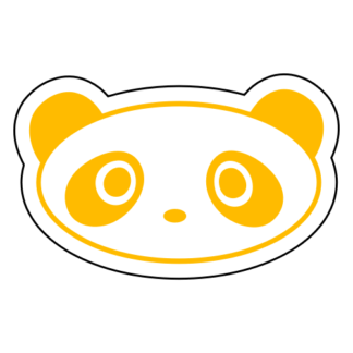Oval Face Panda Sticker (Yellow)
